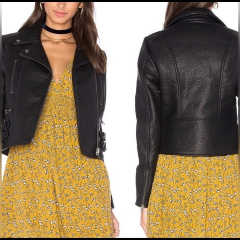 Free People Soho Faux Leather Moto Jacket